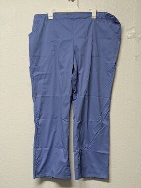 Blue Elastic Waist Cargo Workwear Scrub Pants Medical Uniform